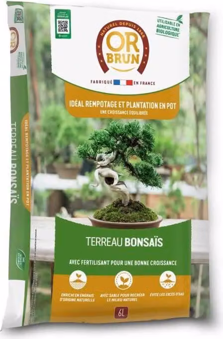 Terriccio per bonsai, OR BRUN, 6 L, Migliore radicamento, Migliore drenaggio