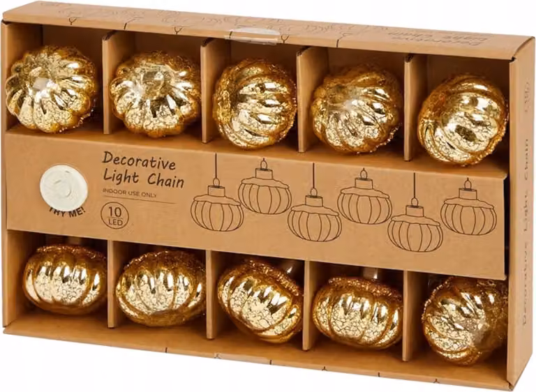 Catena luminosa a LED zucca - oro - 3,2 metri