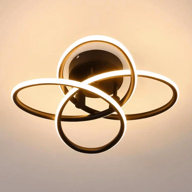 Lampada a soffitto LED moderna - Modello A5219 - Design a forma di fiore - 30 W - 6500 K (bianco freddo) - Non dimmerabile - Argento