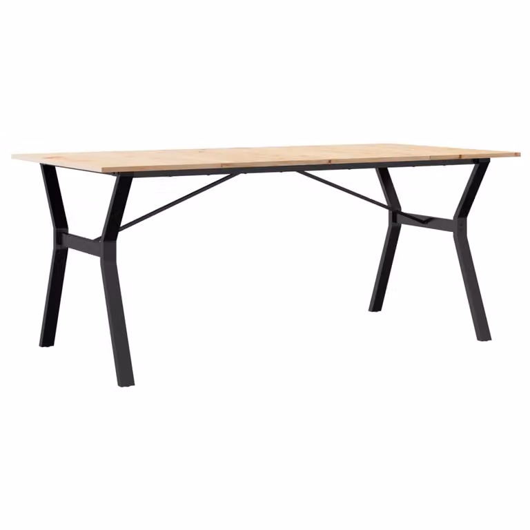 Tavolo da Pranzo Telaio a Y 180x90x75 cm Legno Pino e Acciaio