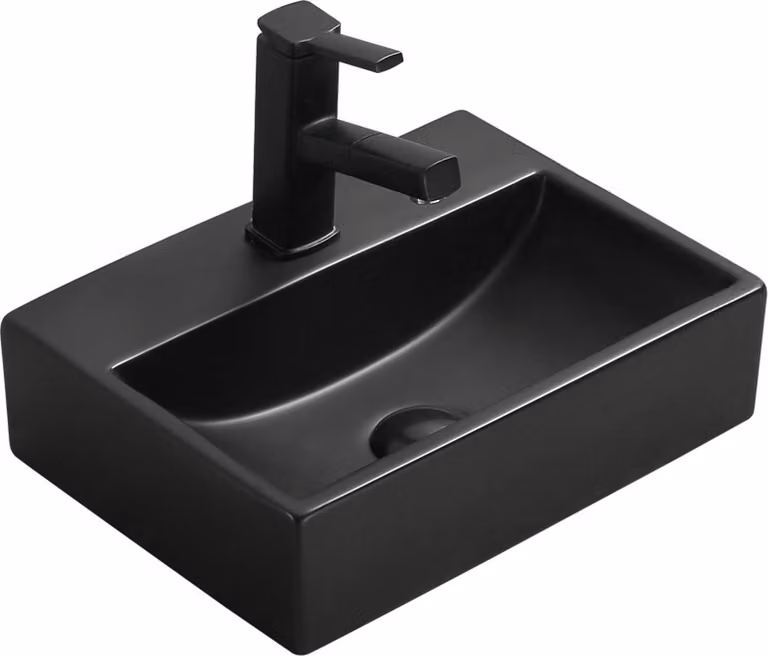 Mexen Mini lavabo da appoggio 40 x 30 cm, nero opaco - 21094085