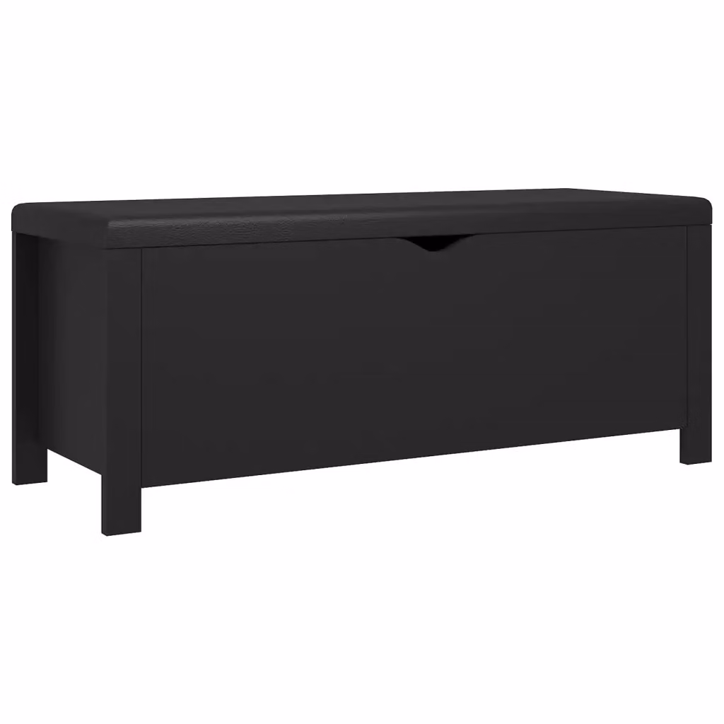 vidaXL Contenitore con Cuscino Nero in Legno e MDF L: 105 cm, P: 40 cm, H: 45 cm – 2