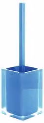 Porta scopino WC da appoggio Gedy RA3386 Celeste con spazzola in plastica L/P/H: 9,8 x 9,8 x 37,5 cm