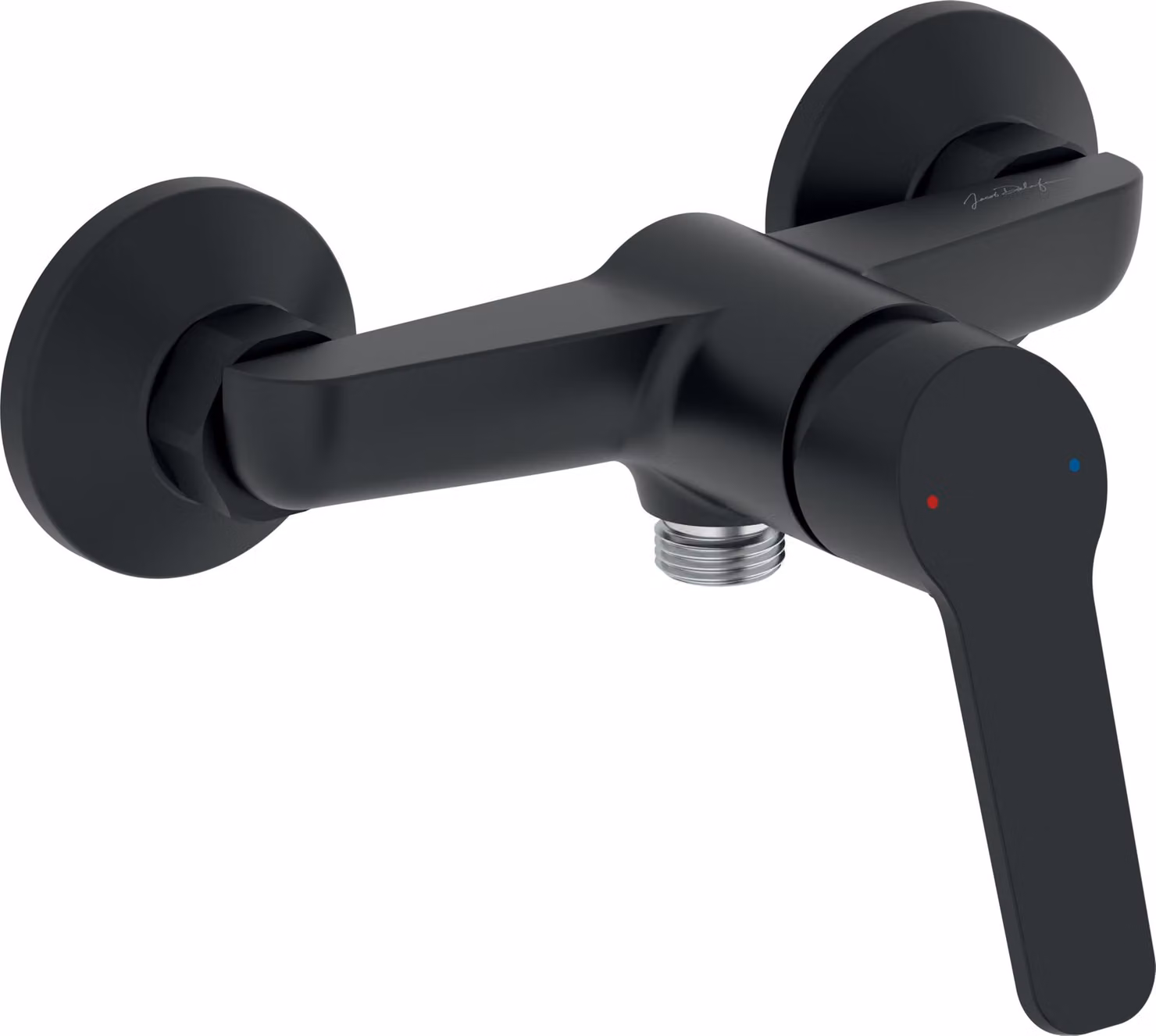 Miscelatore monocomando Mengkraan, montaggio a parete, colore nero opaco, portata di 12 litri al minuto