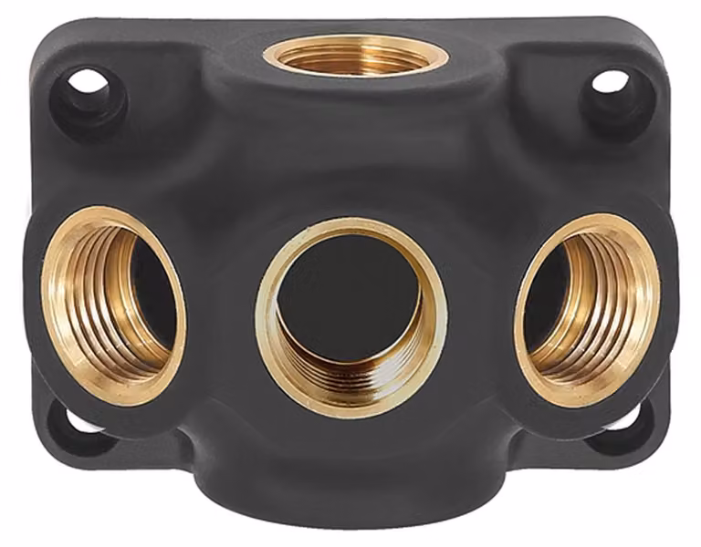 Scatola di distribuzione finale in plastica filettatura femmina 1xG3/4" a 3xG1/2" RIEGLER