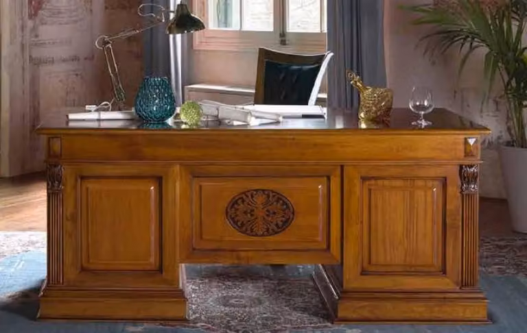 Casa Padrino scrivania barocca marrone - Scrivania in legno massello - Mobili da ufficio italiani - Mobili da ufficio - Qualità - Italy