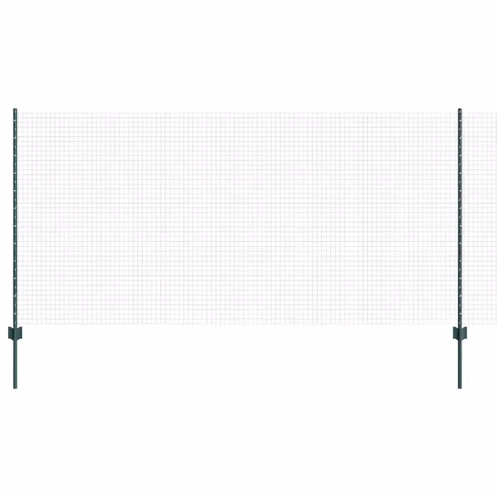 Recinzione in rete saldata con pali vidaXL in acciaio e PVC verde, da installare nel terreno, L: 25 m, H: 1,2 m – 2