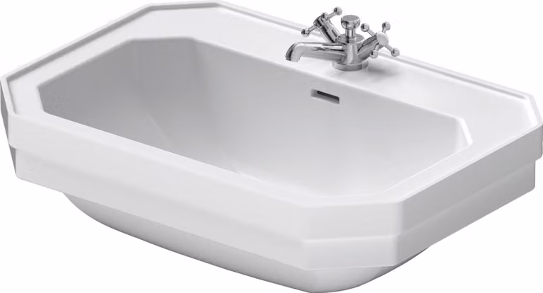 Duravit 1930 lavabo, 70x50cm, avec trop-plein, 1 trou de robinetterie percé, 2 trous de robinetterie prépercés, 04387000001, 04387000001