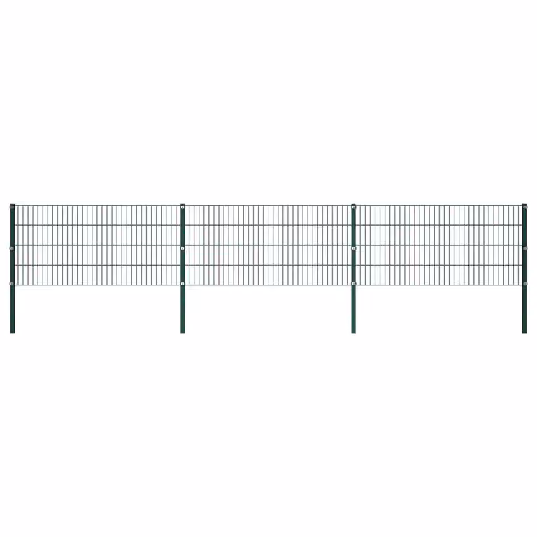 Maison Exclusive - Elemento di recinzione con palo in ferro 522 x 80 cm verde
