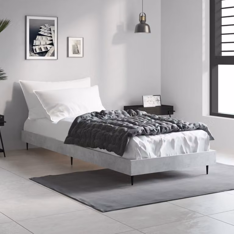 vidaXL Giroletto in legno e metallo Grigio Cemento L: 193 cm, P: 78 cm