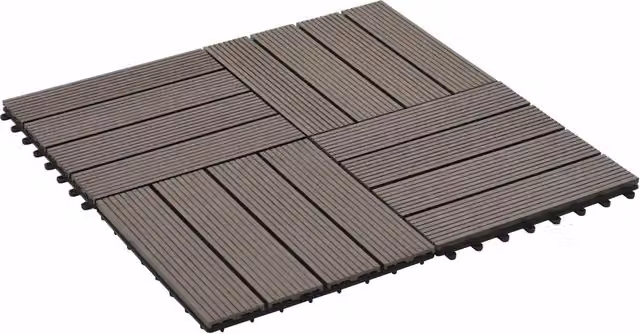 Set di 22 piastrelle per decking vidaXL in WPC marrone, L 30 cm x P 30 cm
