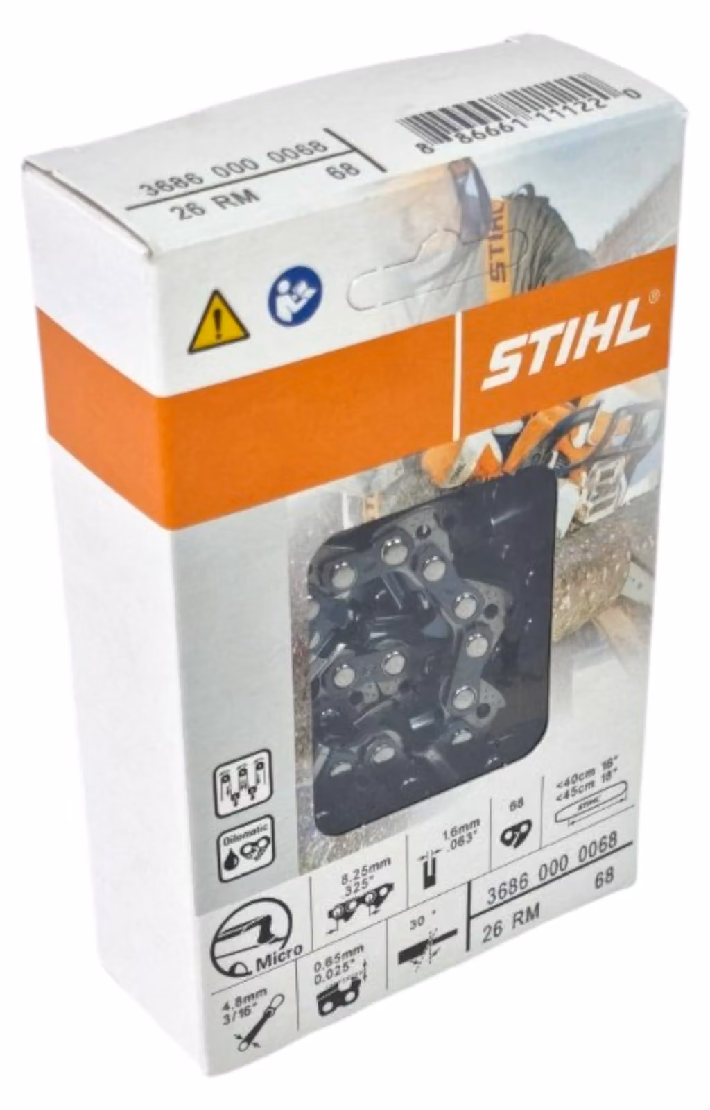 Catena per motosega Stihl .325" Rapid Micro (RM) 45 cm .325" 1,6 mm 68 TG ( 36860000068 )