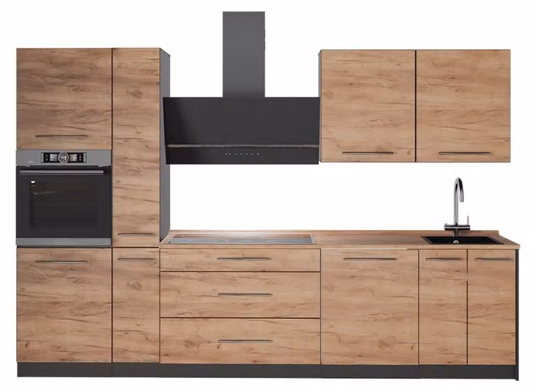 Cucina componibile Vicco Fame-Line Rovere dorato/Antracite 310 cm, PL Rovere, Model 64261