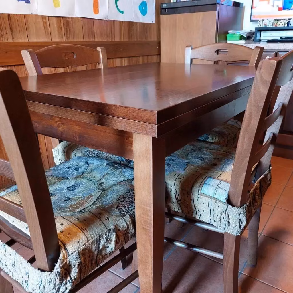 Tavolo rettangolare allungabile in legno classico noce color marrone Mobili 2G L: 140 cm, P: 80 cm – 2