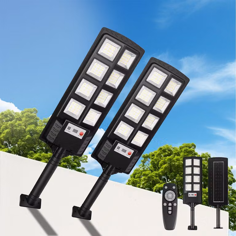 Set di 2 luci solari da esterno, grado di protezione IP66, tecnologia LED, temperatura di colore 6500K, con sensore di movimento