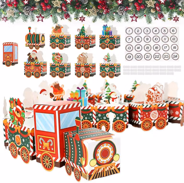 Calendario dell'Avvento fai-da-te da riempire - 24 scatoline colorate da decorare - Scatola regalo