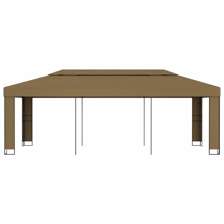 Gazebo con Tetto Doppio 3x6 m Grigio Talpa 180 g/m²