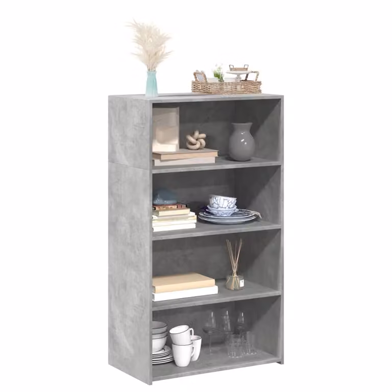 Credenza moderna vidaXL in legno e MDF grigio con ripiani interni e ante, L 70 cm x P 41 cm x H 124 cm
