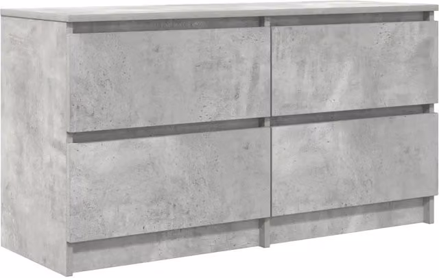 Porta TV con 4 cassetti ampio spazio portaoggetti soggiorno 100 x 35 x 54 cm in legno ingegnerizzato grigio cemento 02_0051746