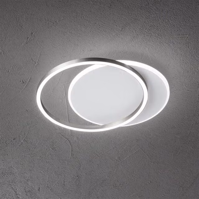 Plafoniera Moderna Orbita Metallo Bianco Grigio Led 60W 3000K Dimmerabile Ip20