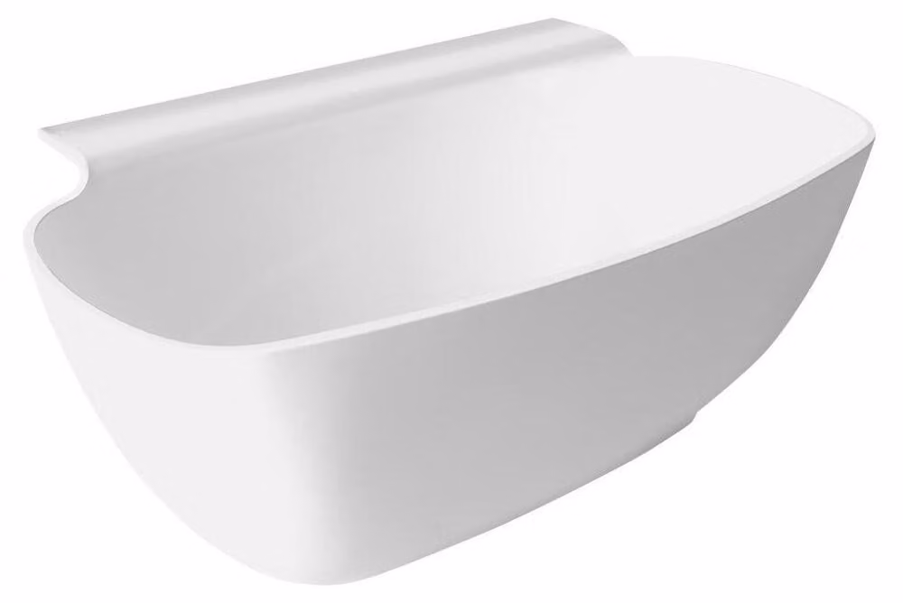 NIGRA vasca freestanding in marmo fuso 158 x 80 x 45 cm, bianco