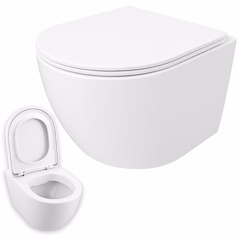 Vaso per wc senza bordo duroplast sedile freestanding swirl flush 49 cm