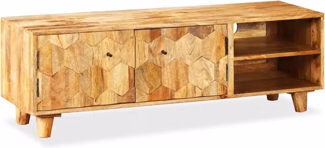 Mobile Porta TV in Legno Massello di Mango 118x35x40 cm 245136