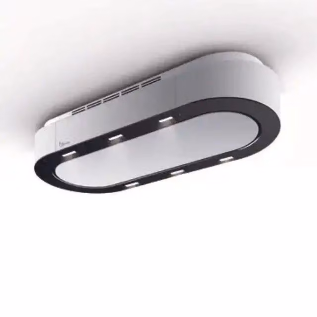 Cappa a soffitto Baraldi UNIKA Bianca e Nera L: 120 cm, P: 50 cm, Portata: 800 m3/h con controllo tramite app e timer
