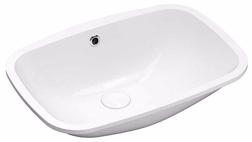 Lavabo sottopiano in Vetroceramica NUVO, 55x38cm, bianco