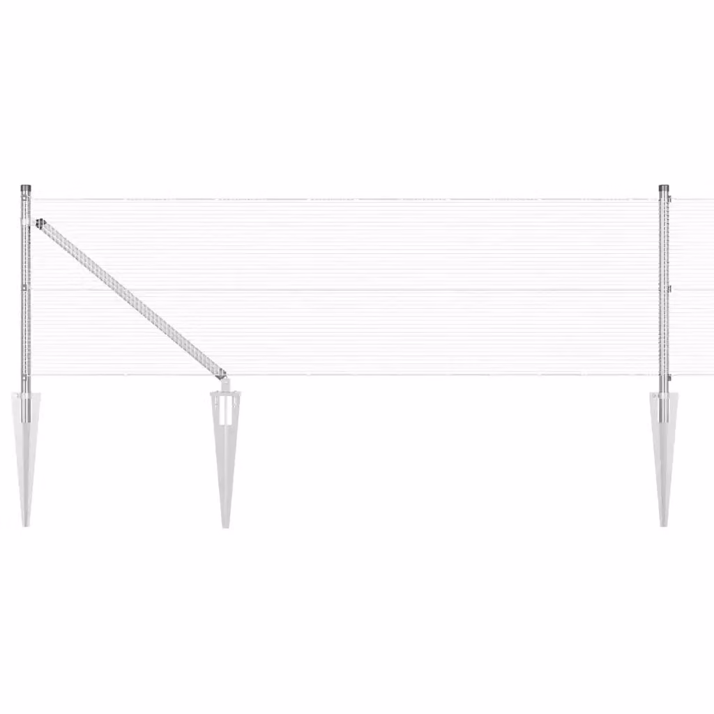 Recinzione in rete saldata con punte vidaXL in acciaio zincato argento L: 100 cm, H: 0,6 m – 2