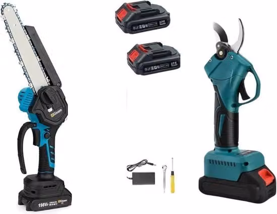 Snoeiscafo elettrico con batteria e sega a catena - Taglio professionale senza cavo elettrico