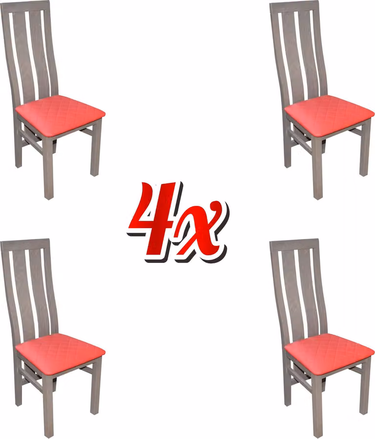 Garnitur Komplett K69 Design 4x Stuhl Set Esszimmer Textil Polster Sitz Stühle