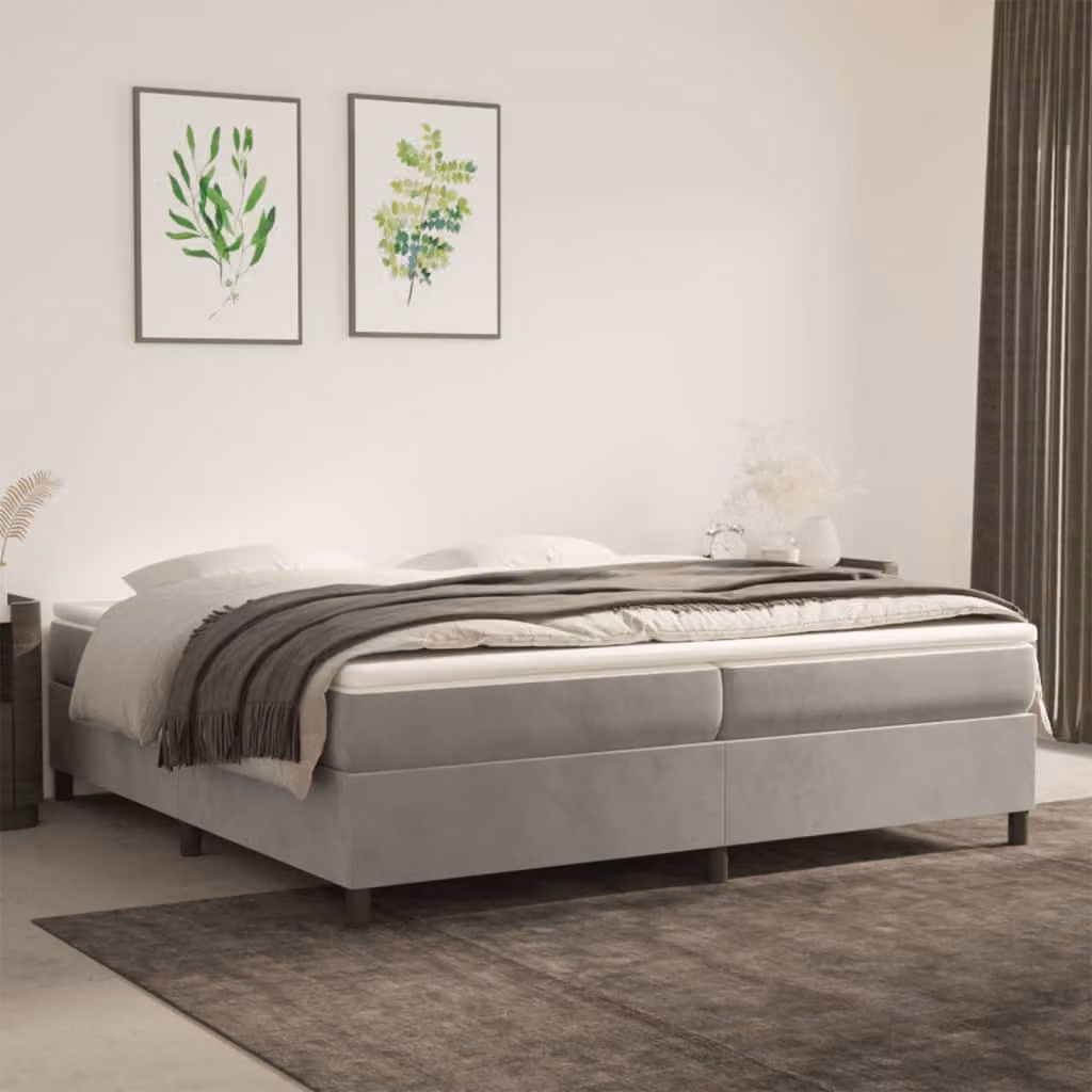 Coprimaterasso traspirante vidaXL in poliestere, disponibile in bianco o grigio, L: 220 cm x P: 200 cm x H: 5 cm