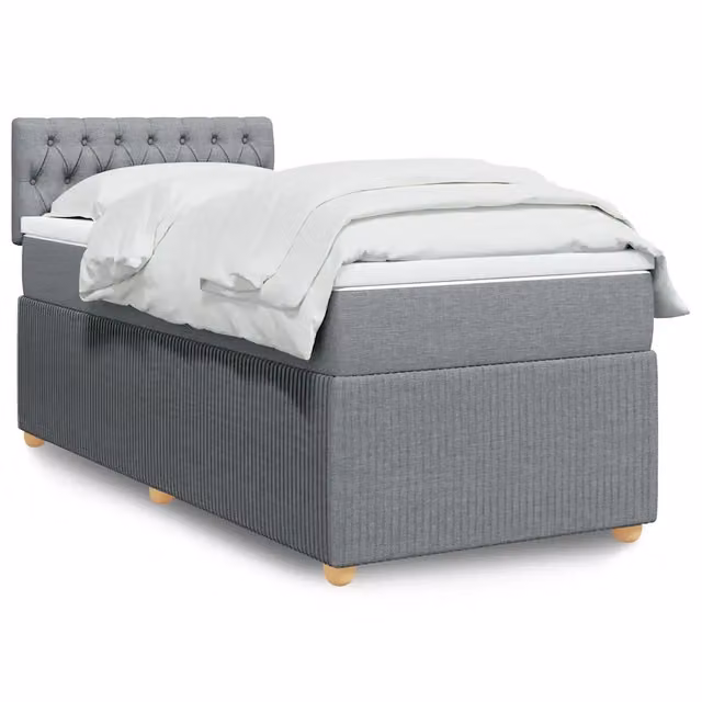Letto Ibrido vidaXL con Materasso Grigio e Bianco, con Illuminazione Sotto il Letto e Porta USB, L/P: 100 x 200 cm