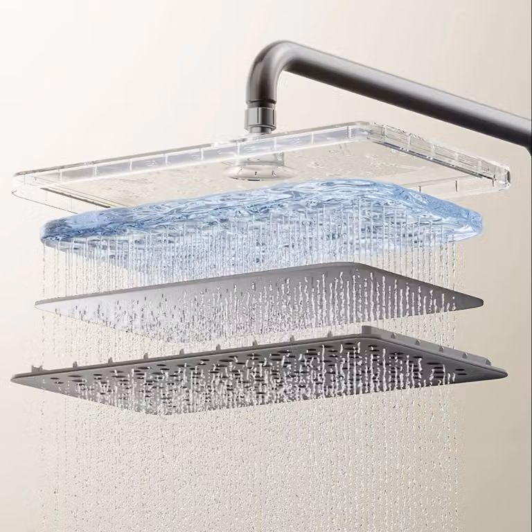 Testina doccia termostatica - Doccia a pioggia - Set di accessori per doccia - Rubinetto da bagno - Rubinetto termostatico - Grigio gunmetal