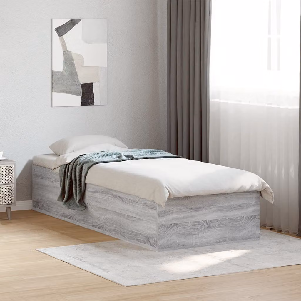 Giroletto vidaXL in legno multistrato grigio e bianco, dimensioni 100 x 200 cm