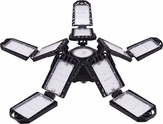 Kit di 2 pezzi di illuminazione LED Mercadome con 10 pannelli regolabili e attacco E27, luce bianca fredda, colore bianco e nero