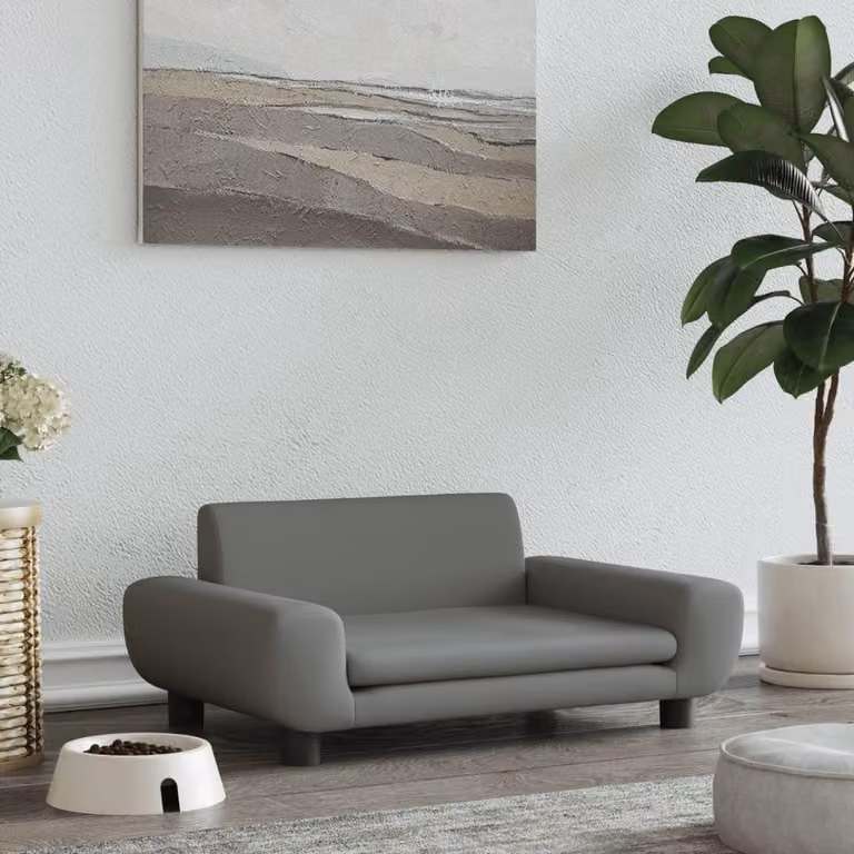 Letto per cani The Living Store in velluto grigio scuro 70x45x33 cm