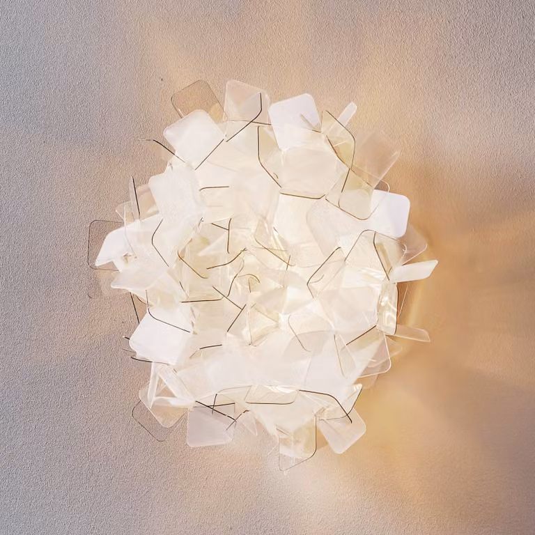 Slamp Plafoniera di design Clizia, dimmerabile, Alluminio / Grigio / Zincato, Soggiorno / Sala da pranzo, Plastica, Design, Plafoniera
