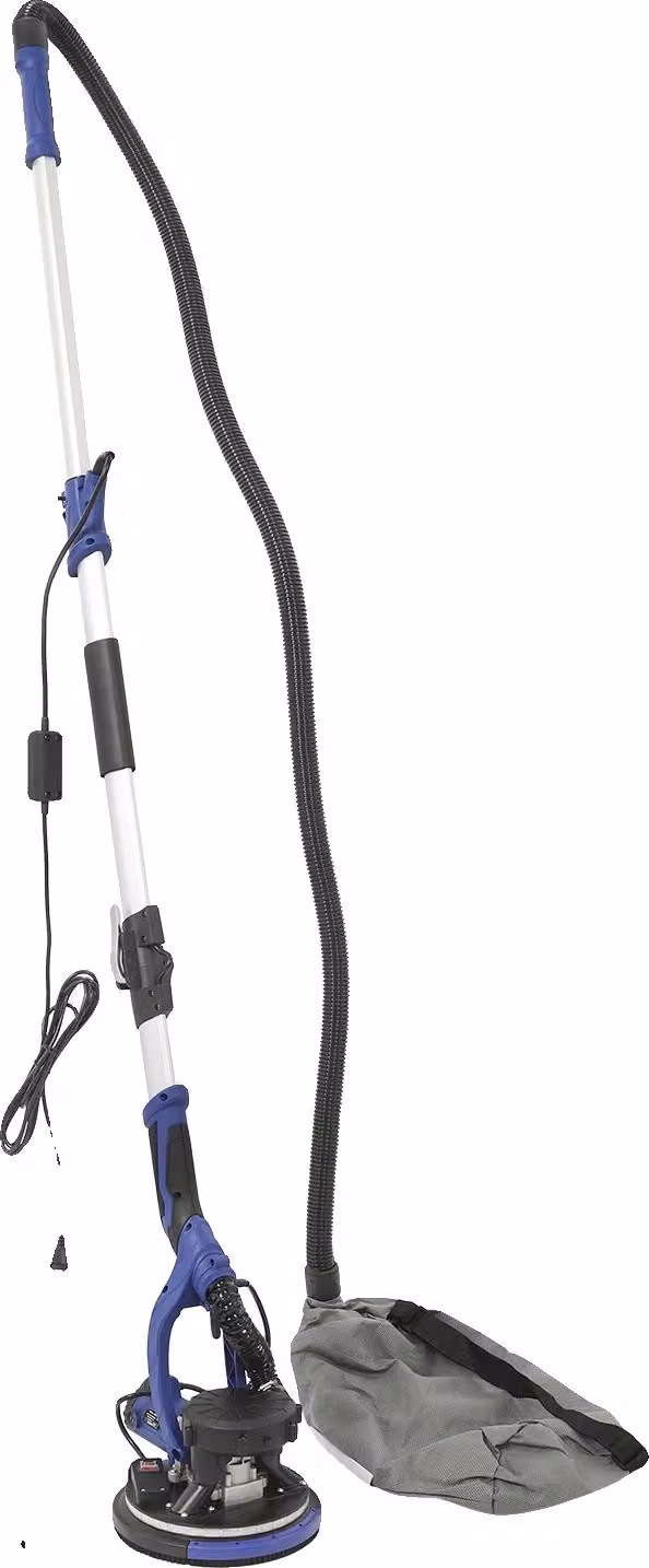Levigatrice elettrica per muri, velocità regolabile, aspirazione avanzata, blu