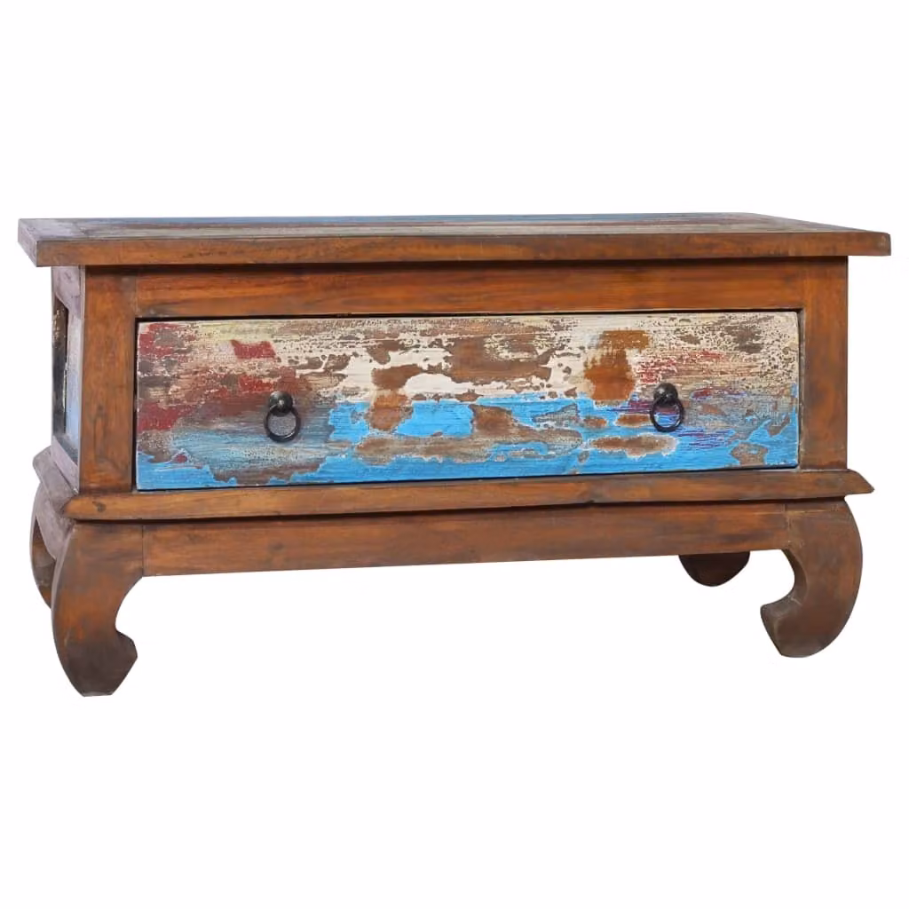 vidaXL Tavolino 80x50x40 cm in legno di teak recuperato - Tavolino - Tavolini - Tavolino - Tavoli laterali