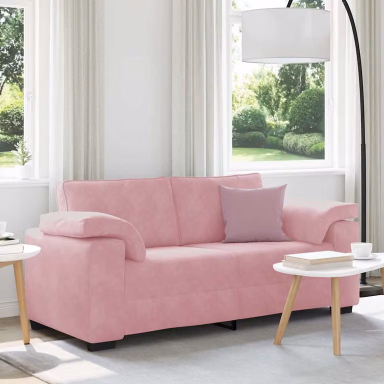 vidaXL Divanetto in Velluto Rosa L: 180 cm, P: 77 cm, H: 82 cm