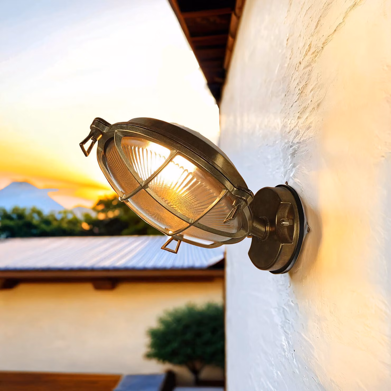 Lampada da parete per esterni cortile giardino IP64 E27 in ottone massiccio lampada da parete per esterni marittima