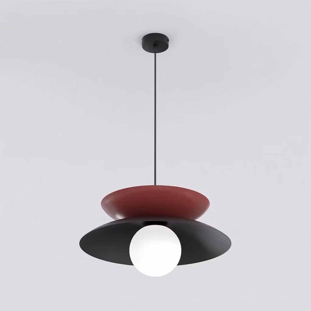 Lampada sospesa Japandi NAGOYA Emibig in metallo con lampadina G9, design minimalista a sfera – 2