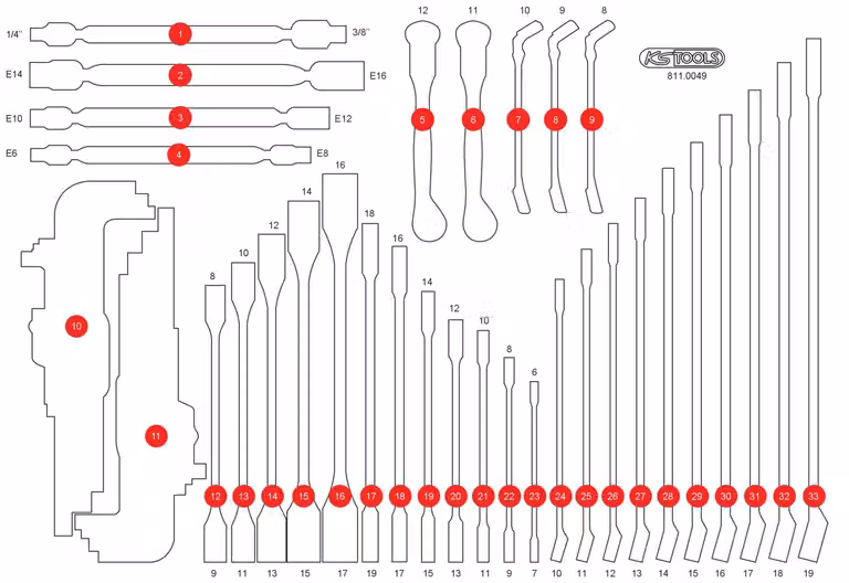 KS TOOLS inserto in schiuma vuoto per 811.0049 - 811.0049-97