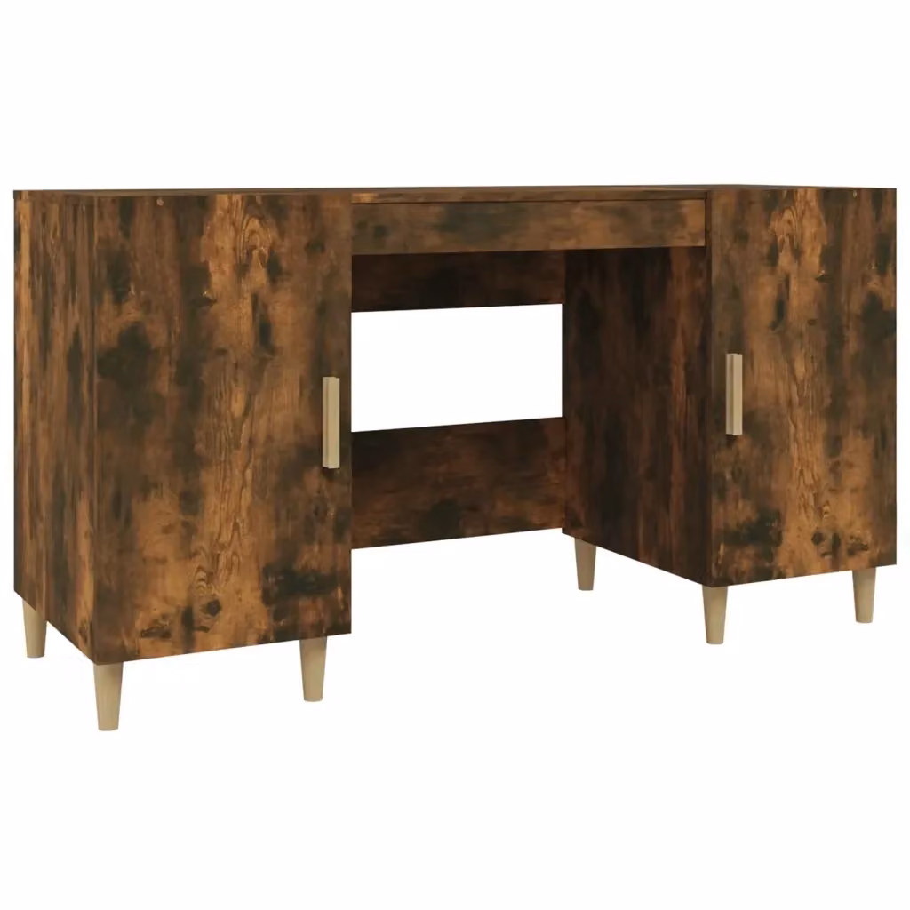 Scrivania da computer minimalista vidaXL in legno marrone L: 140 cm, P: 50 cm, H: 75 cm – 2