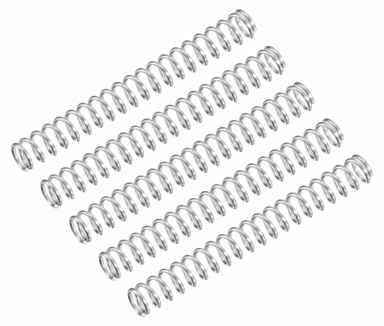 Molle a compression, confezione da 5, acciaio inossidabile 304, 6x0,8x50 mm, colore argento