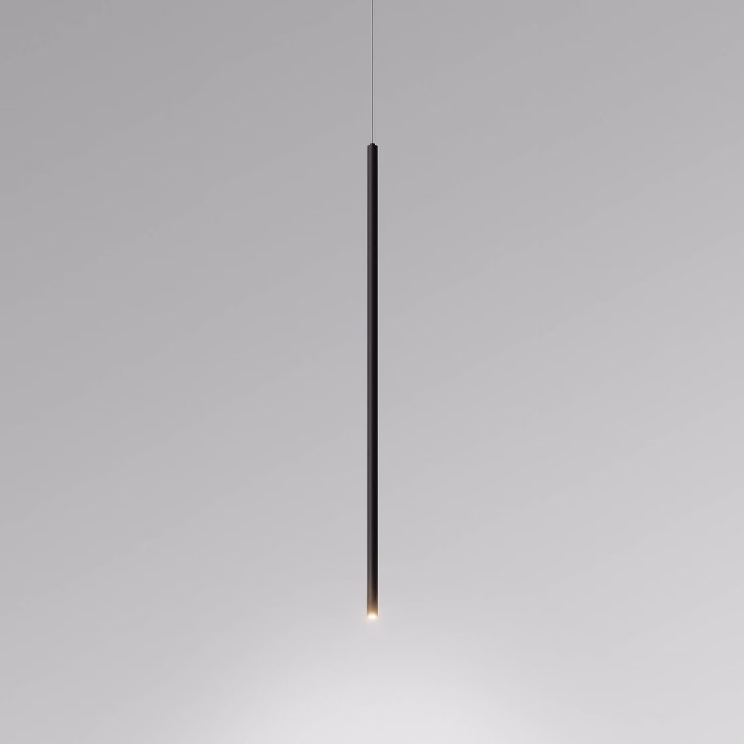 Egger Licht Lampada a sospensione DLS Spago 60 T, nero, Ø 1,4 cm alluminio, Nero, Soggiorno / Sala da pranzo, Alluminio, Moderno