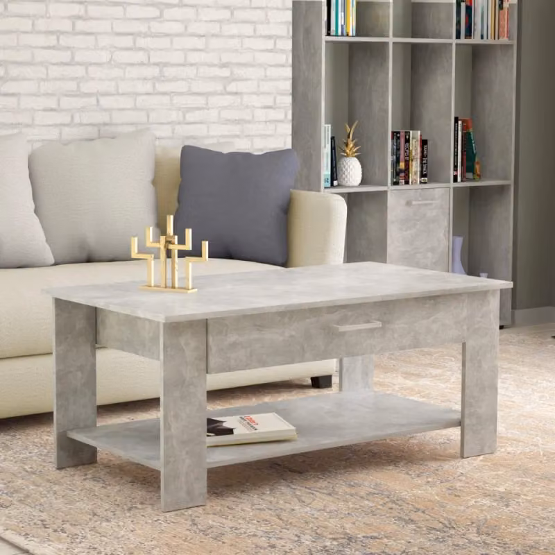 Tavolino da salotto Cosma Myrto rettangolare grigio effetto cemento L/P/H: 110 x 60 x 46,5 cm – 2