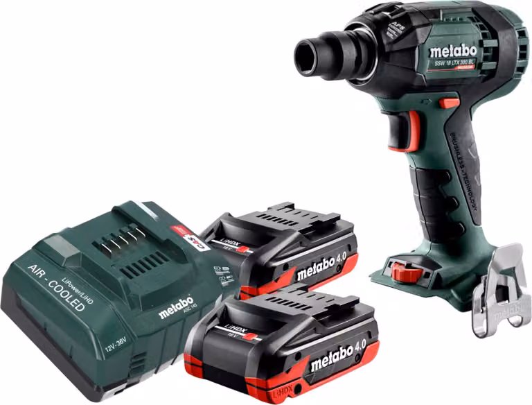 Avvitatore a impatto a batteria Metabo SSW 18 LTX 300 BL 18 V 300 Nm 1/2" Brushless + 2x batteria LiHDX 4,0 Ah + caricabatteria
